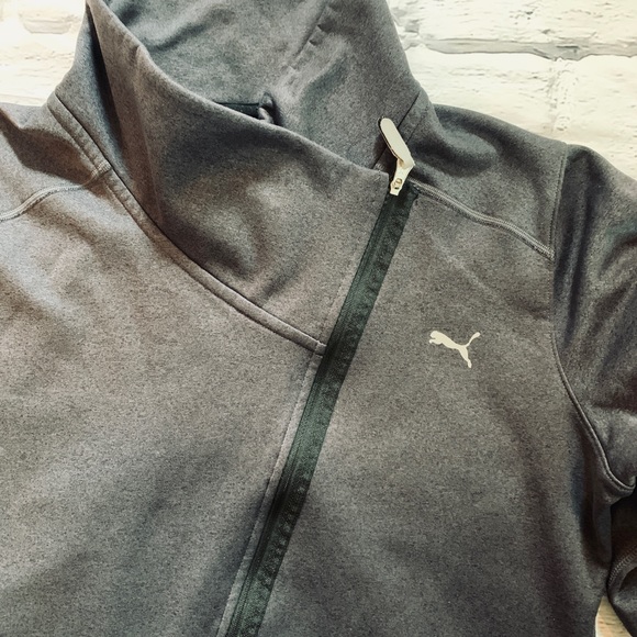 Puma asymmetrical zip front sweatshirt sz L - Picture 2 of 5